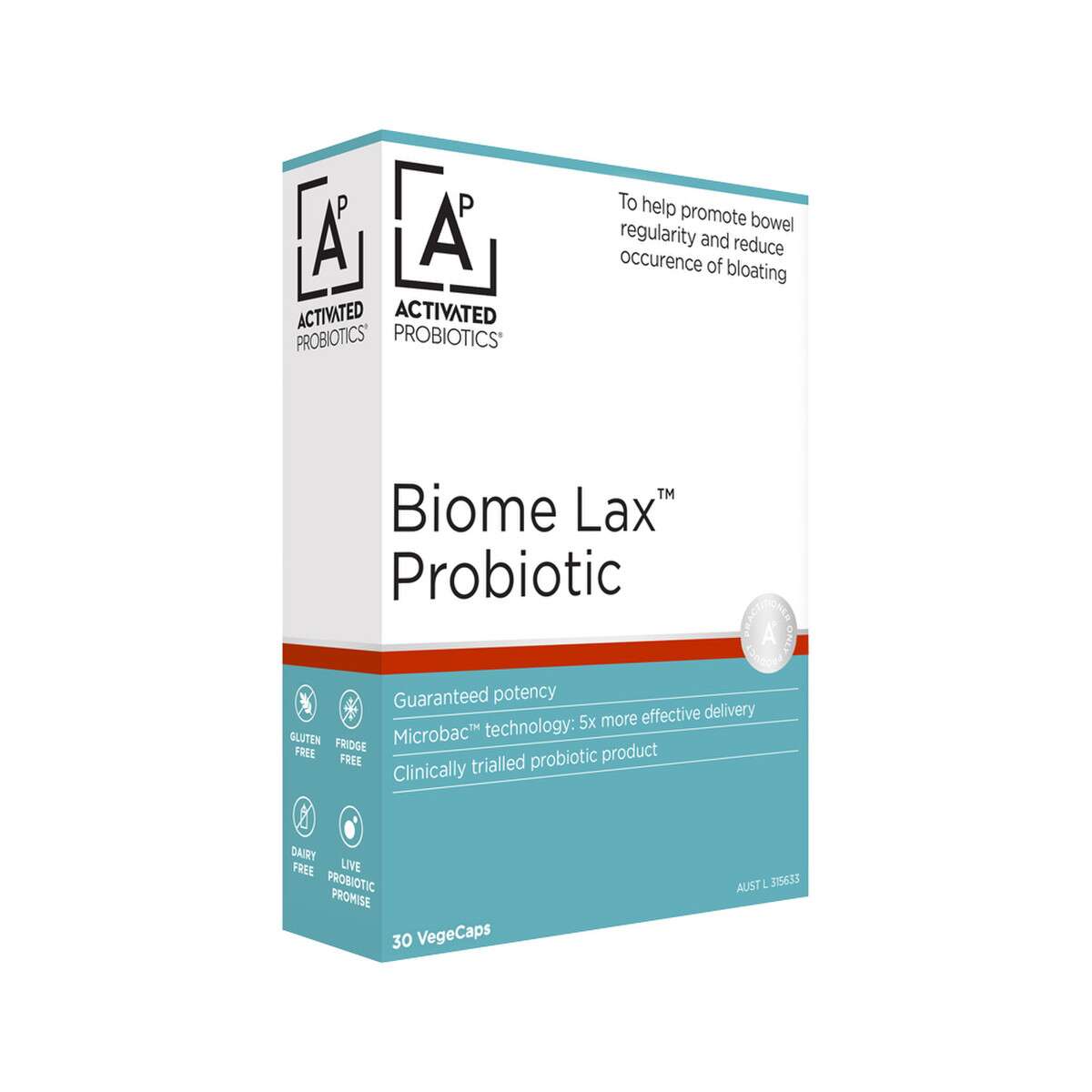image of Activated Probiotics Biome Lax Probiotic 30vc on white background
