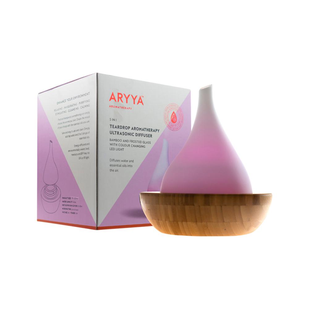 image of SaltCo Aryya Ultrasonic Diffuser Bamboo Teardrop on white background