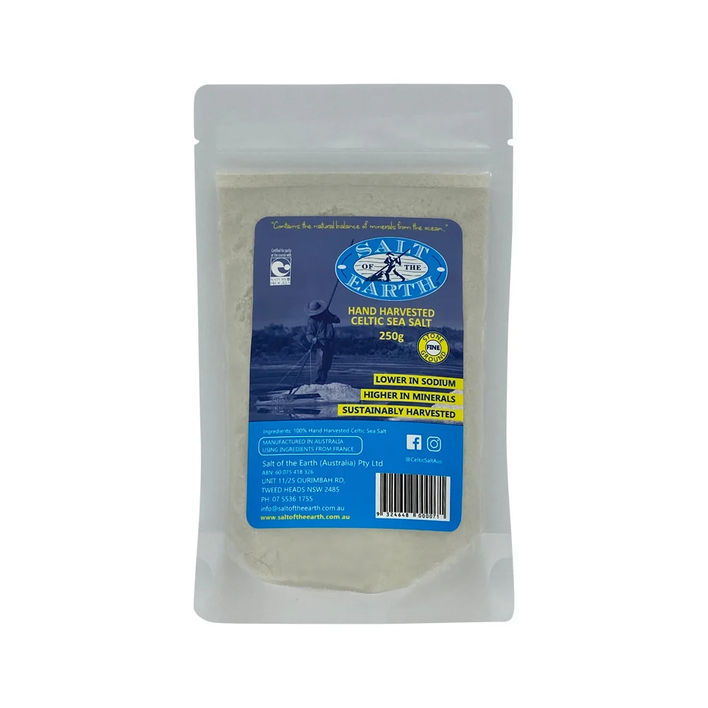 image of Salt Of The Earth Hand Harvested Celtic Sea Salt Fine 250g on white background