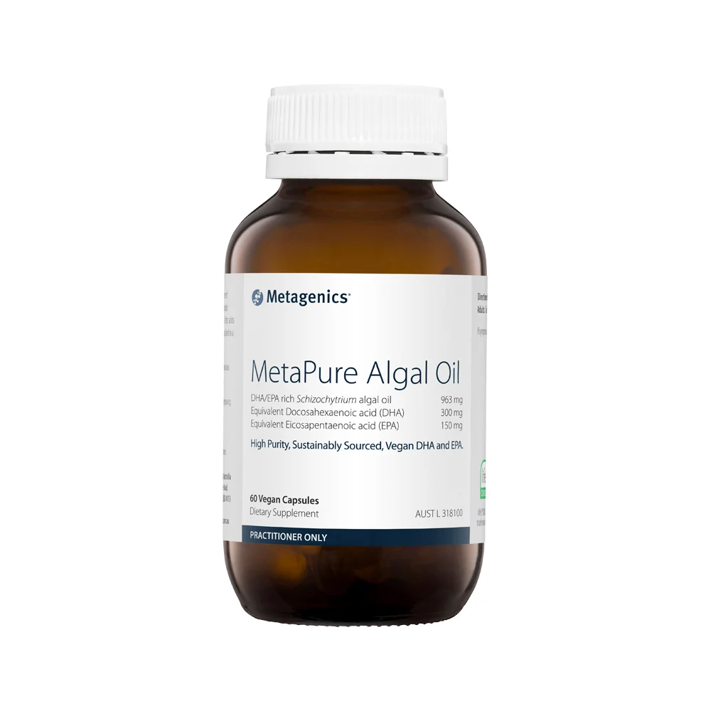 image of Metagenics MetaPure Algal Oil 60c on white background 