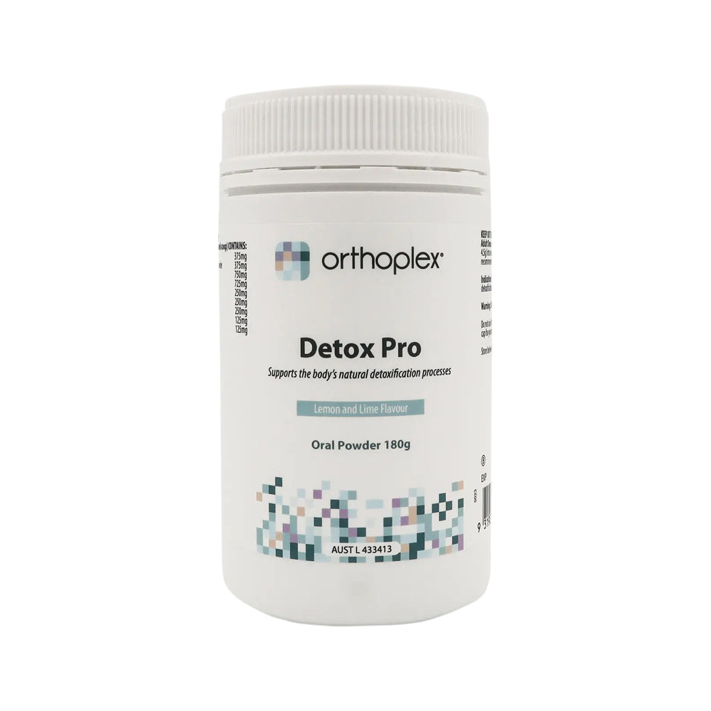 image of ORTHOPLEX WHITE DETOX PRO ORAL POWDER 180G
with white background 