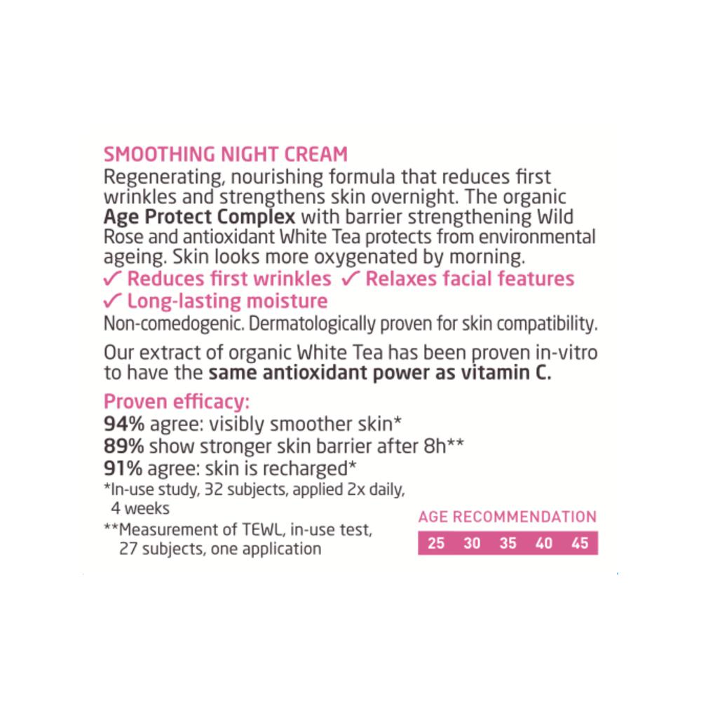 image of WELEDA SMOOTHING NIGHT CREAM (WILD ROSE & WHITE TEA) 40ML on white background