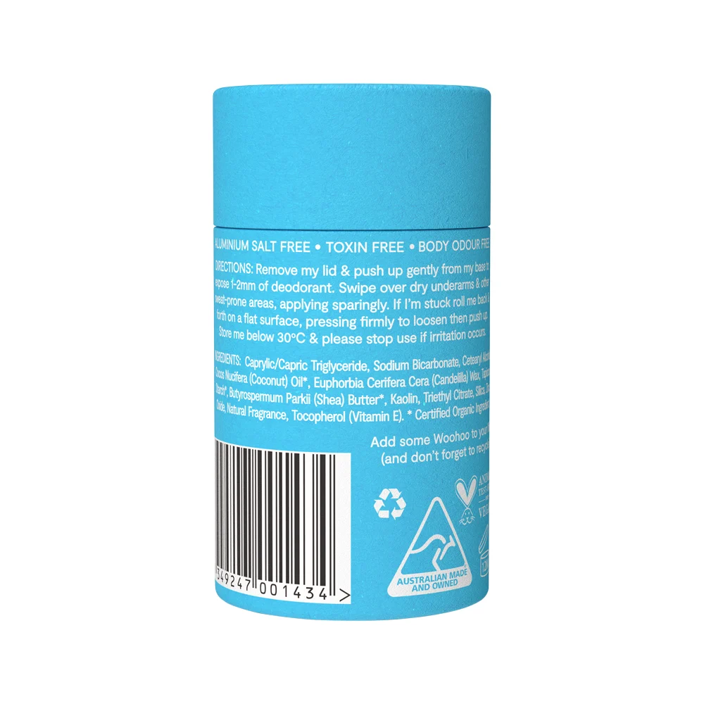 image of Woohoo Deodorant & Anti-Chafe Stick Surf 60g on white background