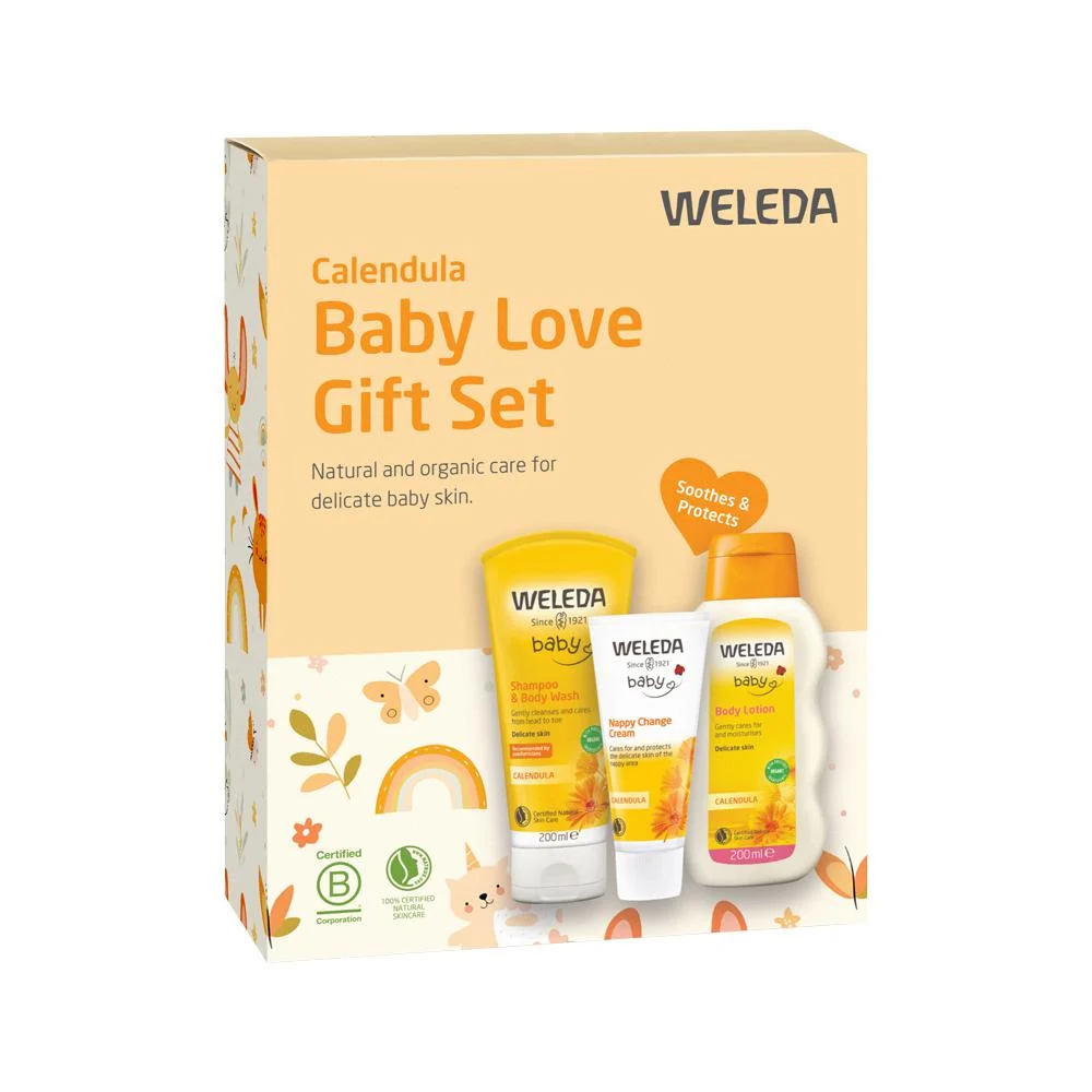 image of  Weleda Baby Calendula Baby Love Gift Setx 3 Pack on white background