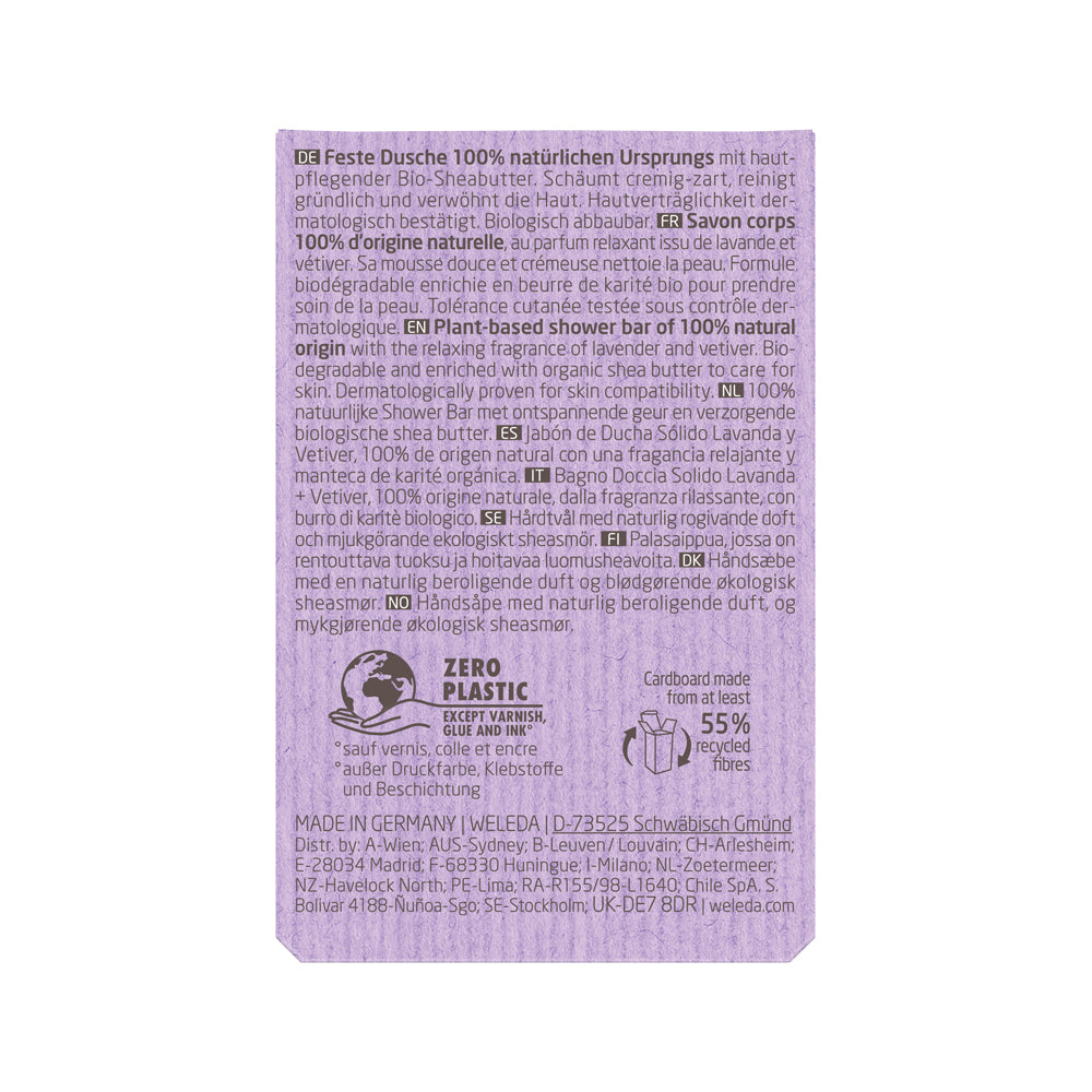 image of Weleda Shower Bar Lavender + Vetiver on white background