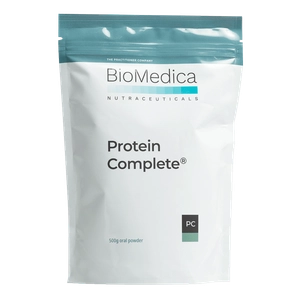 Biomedica Protein Complete 500g powder package on a white background