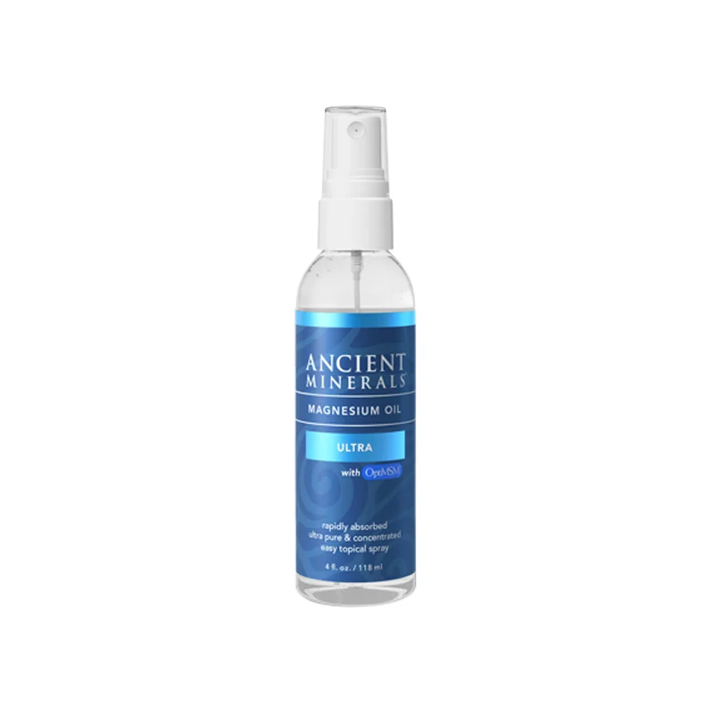 image of Ancient Minerals Magnesium Oil Ultra (with MSM) Spray 118ml on white background