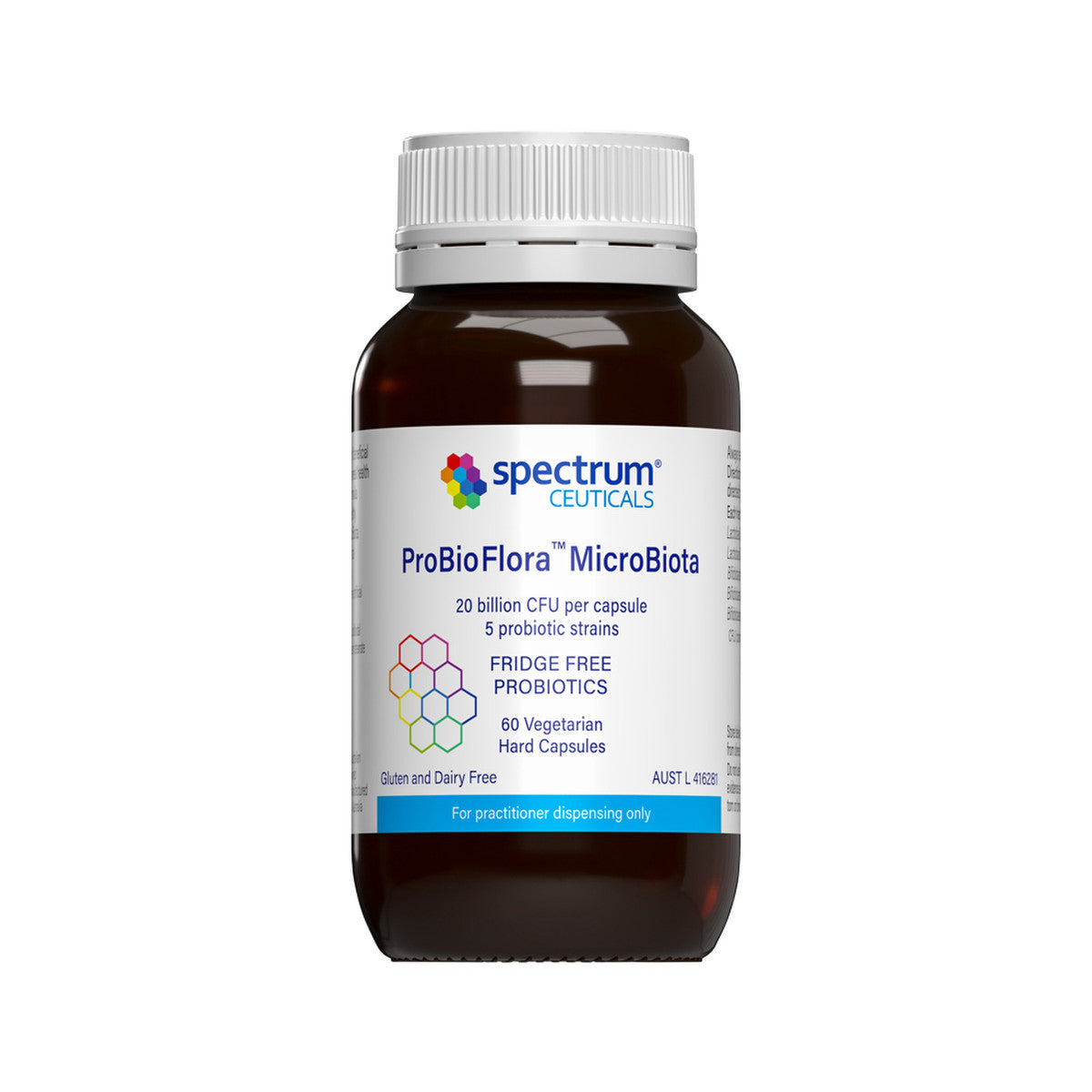 image of Spectrumceuticals ProBioFlora MicroBiota (Fridge Free Probiotics) 60vc on white background