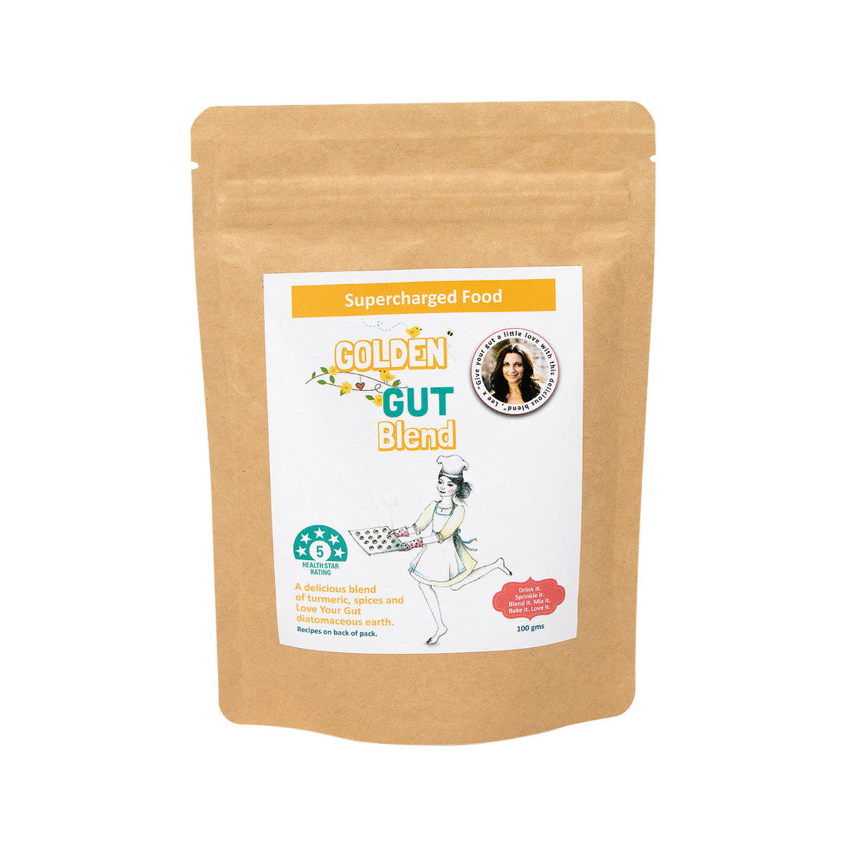 image of Supercharged Food Love Your Gut Golden Gut 100g on white background