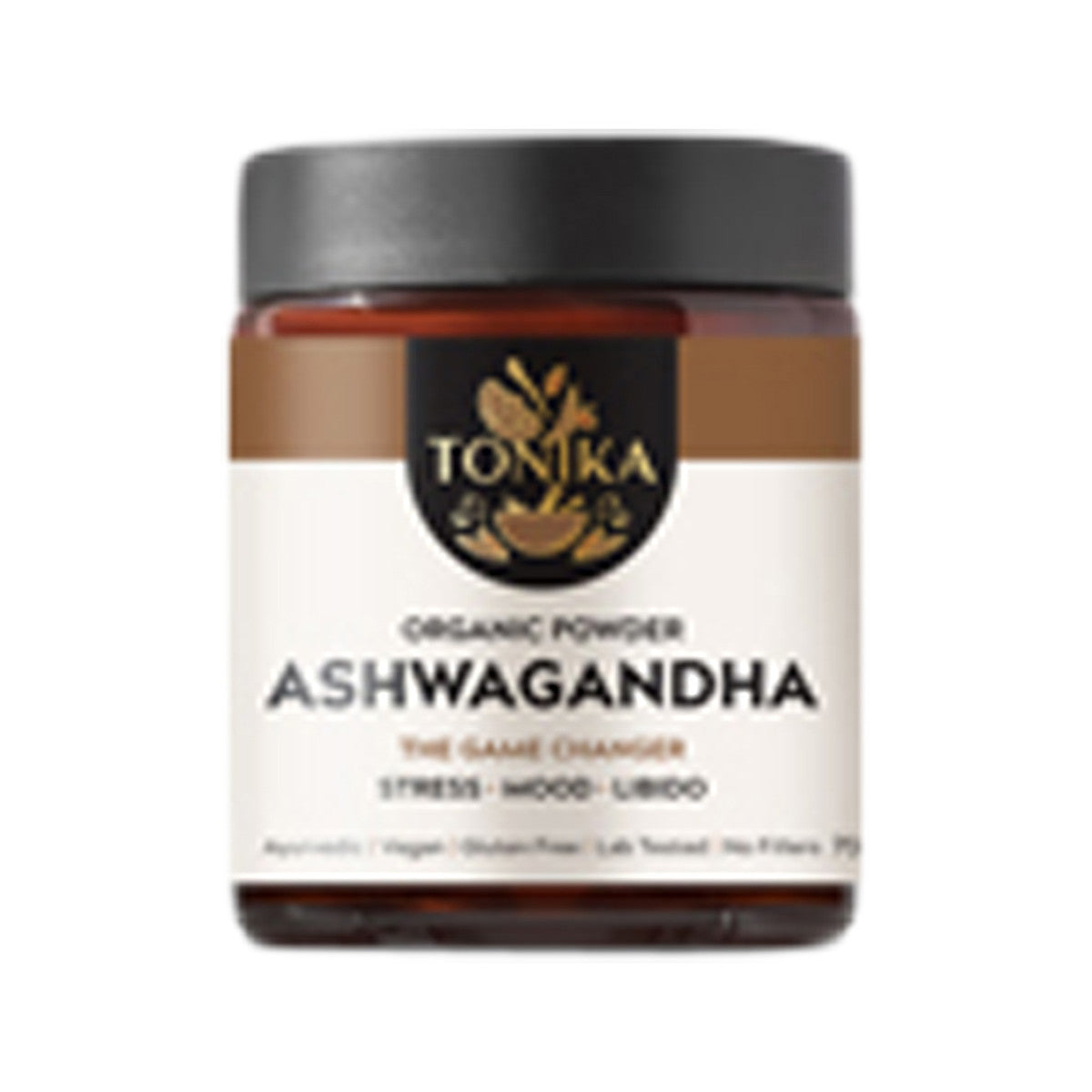 image of Tonika 100% Organic Powder Ashwagandha 70g on white background