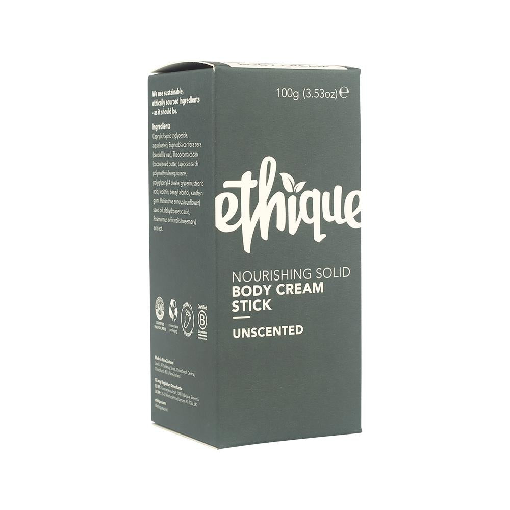 image of Ethique Body Cream Stick Nourishing Solid Unscented 100g on white background