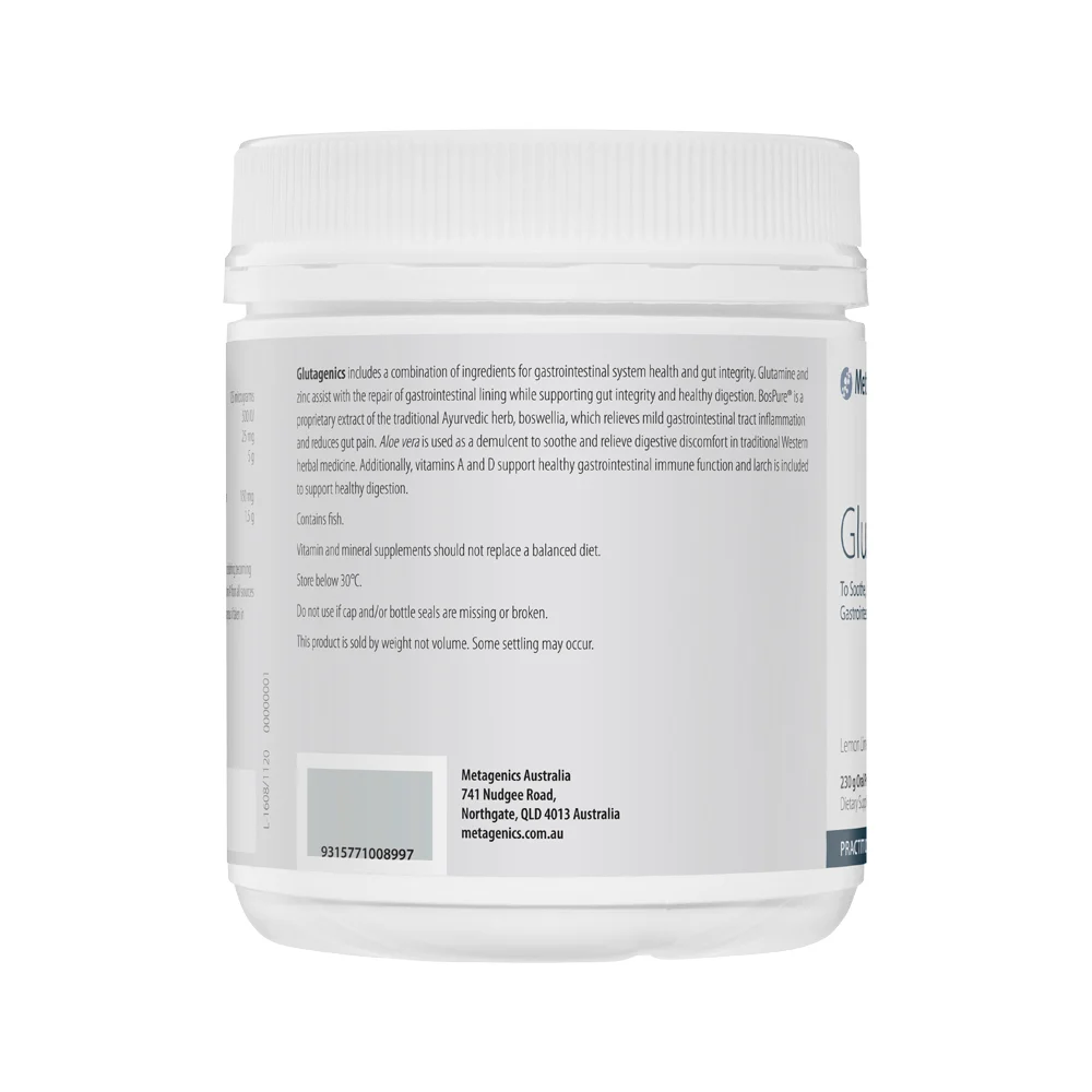 image of Metagenics Glutagenics Oral Powder 230g on white background