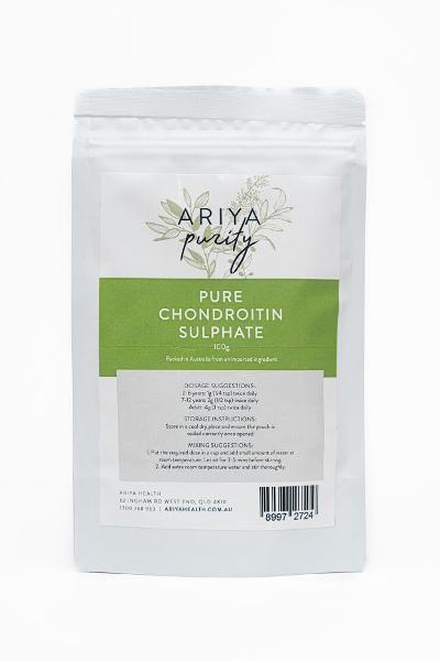 Ariya Purity Pure Chondroitin Sulphate 100g packaging on a white background