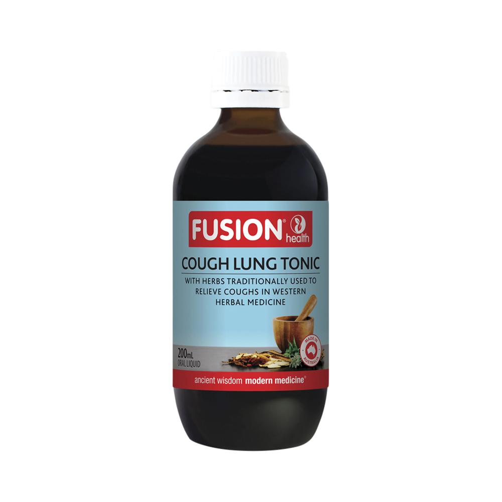 image of FUSION HEALTH COUGH LUNG TONIC 200ML on white background 