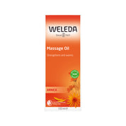 Weleda Arnica massage oil packaging on a white background