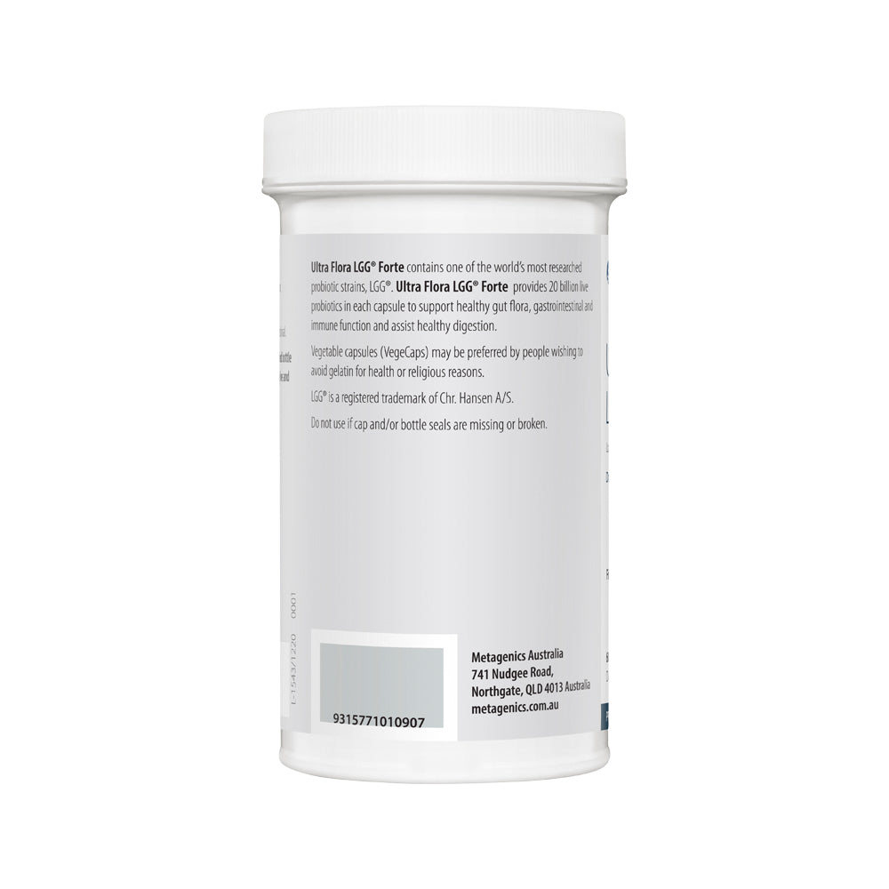 image of Metagenics Ultra Flora LGG Forte 60vc on white background 
