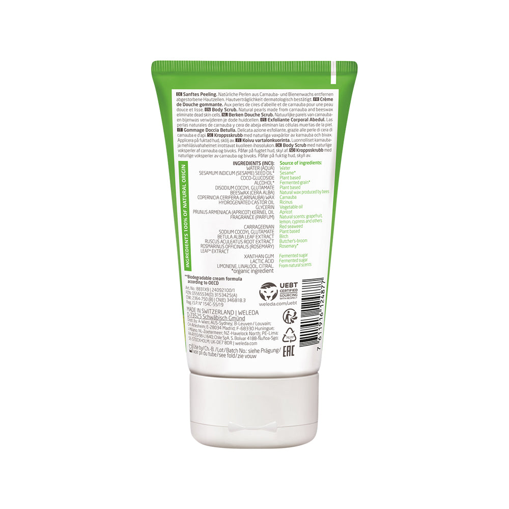 image of Weleda Pearl Scrub Body Scrub (Birch) 150ml on white background
