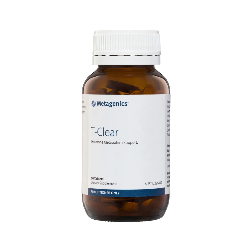 image of Metagenics T-Clear 60t on white background