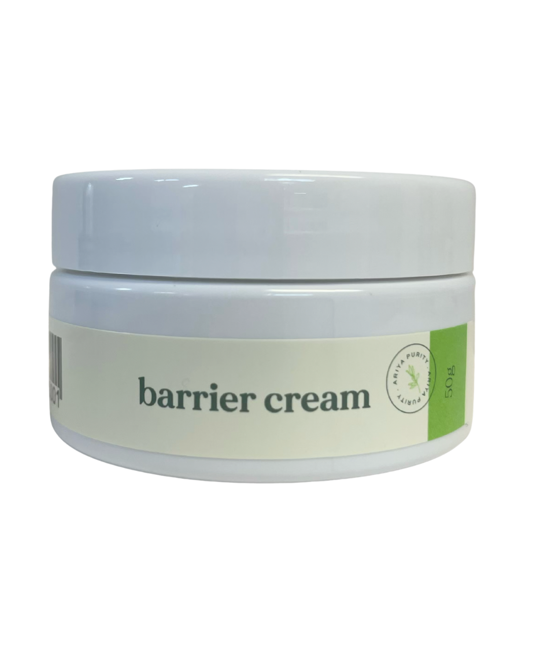 Jar of Ariya barrier cream 50g on a white background