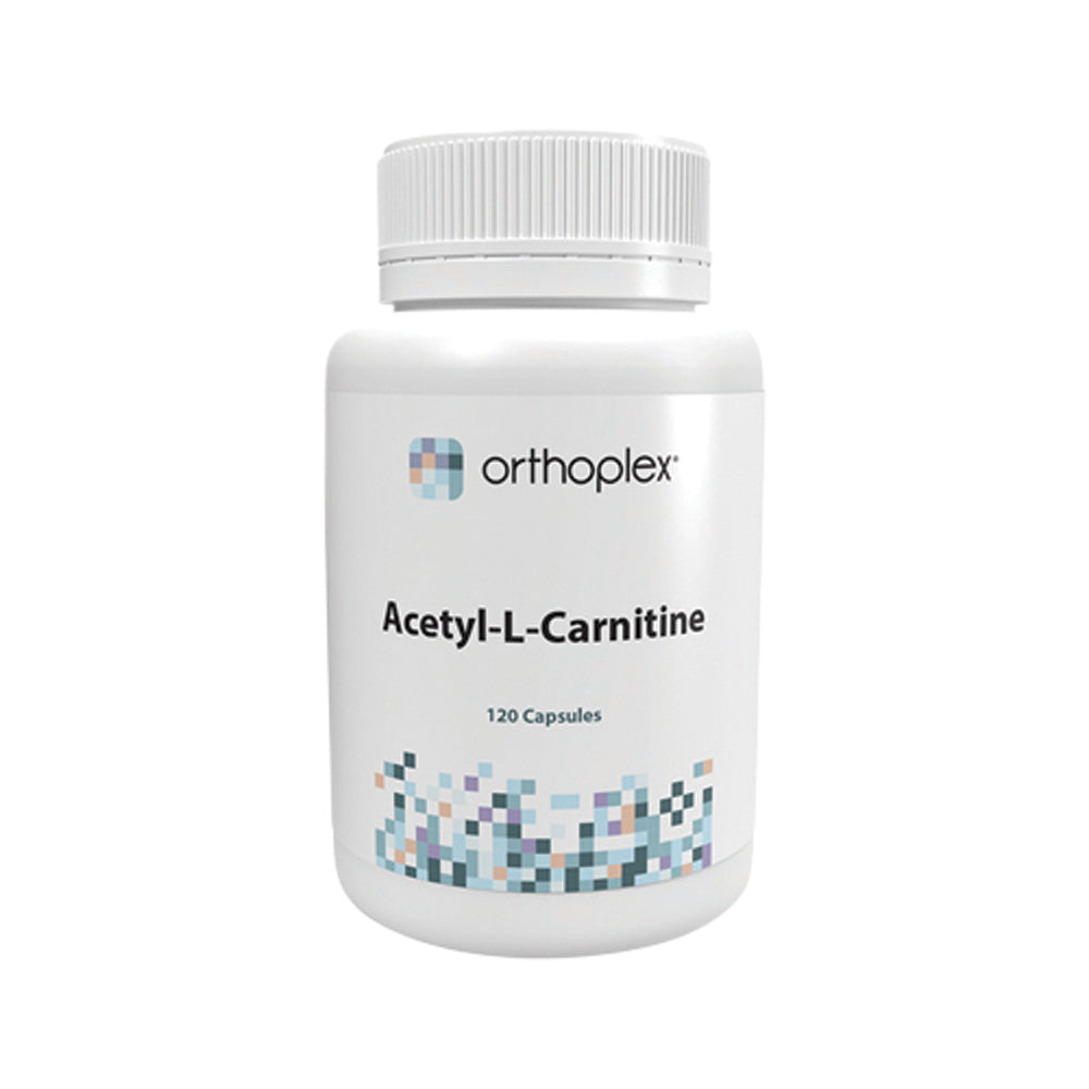image of Orthoplex White Acetyl-L-Carnitine 120 caps with white background 
