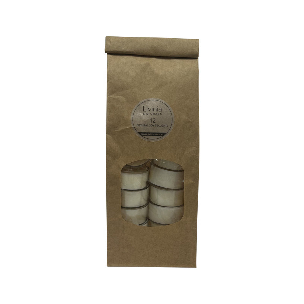 image of Livinia Naturals Soy Tea Light Candles x 12 Pack on white background