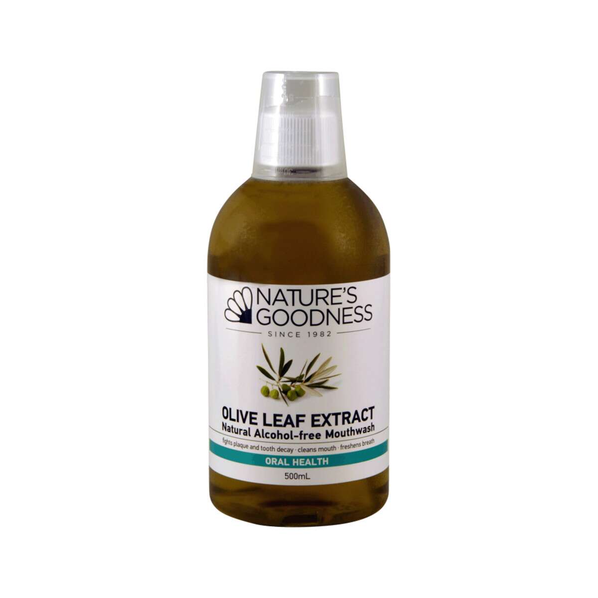 image of Nature's Goodness Olive Leaf Extract Mouthwash (Alcohol-Free) 500ml on white background