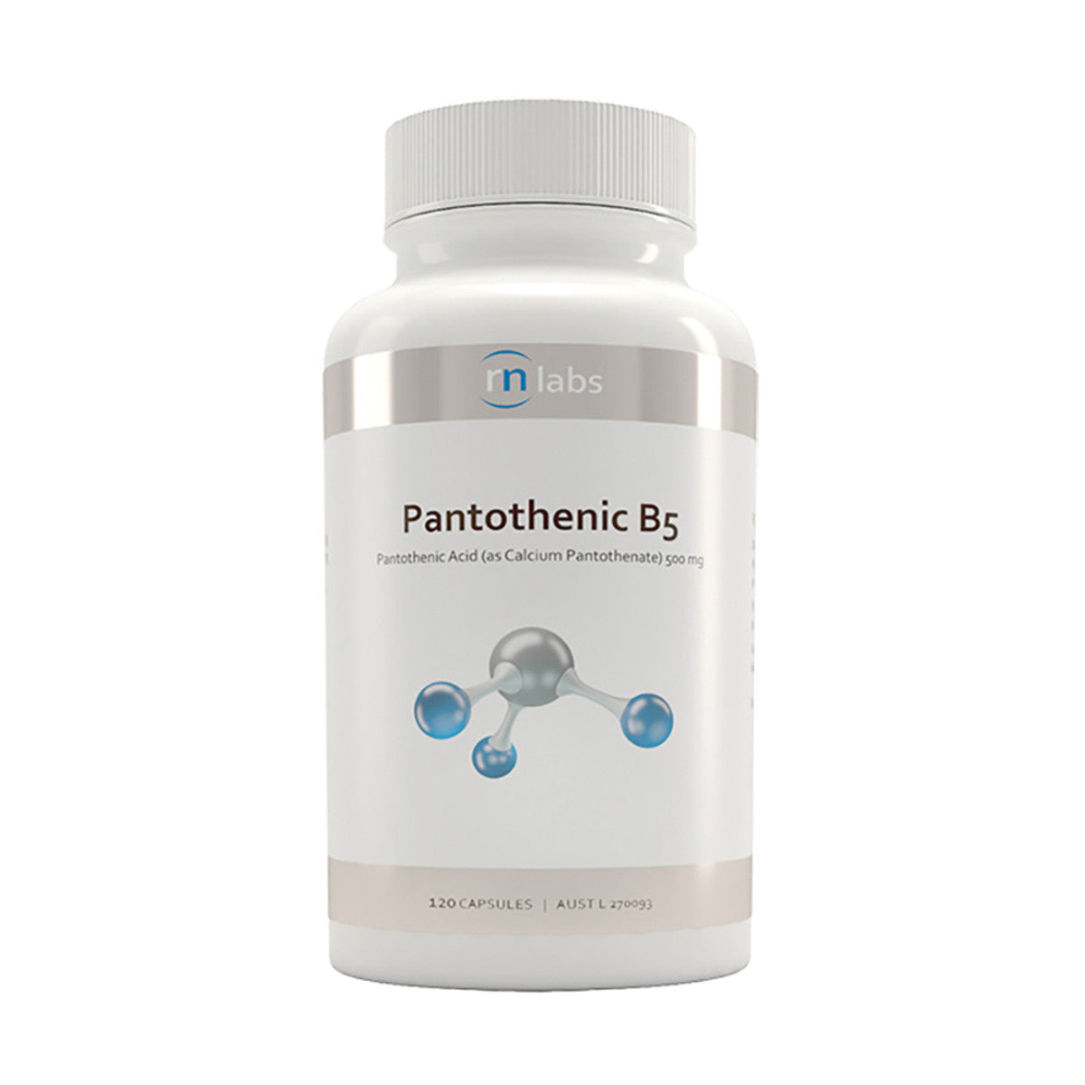 image of RN Labs Pantothenic B5 120c open white background