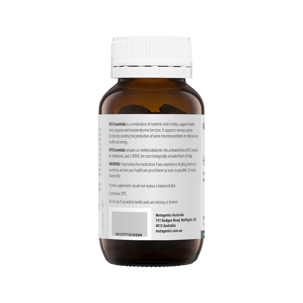 image of Metagenics HPA Essentials 60t on white background