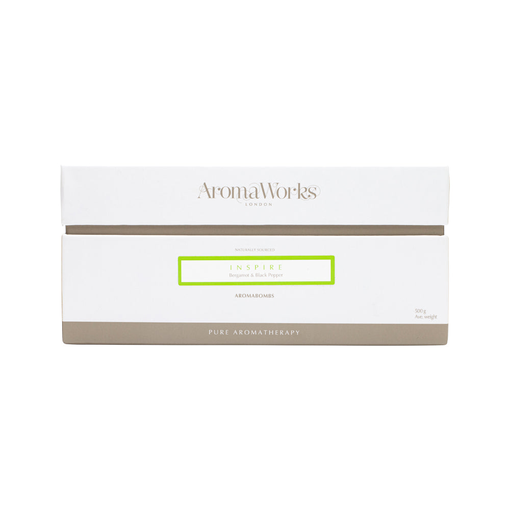mage of AromaWorks AromaBomb Duo Inspire 250g x 2 Pack on white background
