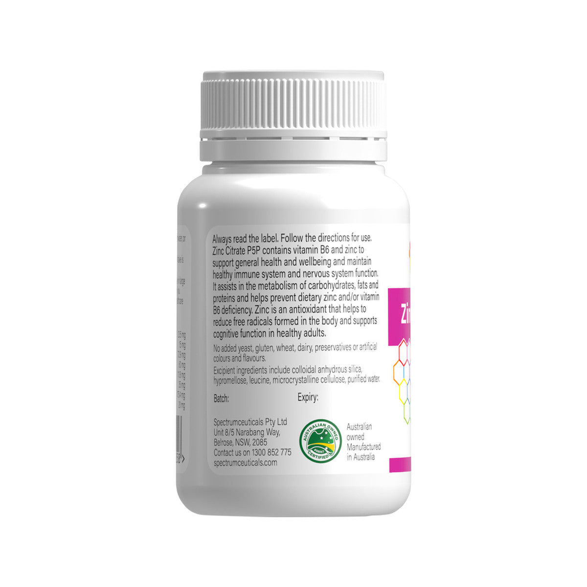image of Spectrumceuticals Zinc Citrate P5P 90c on white background