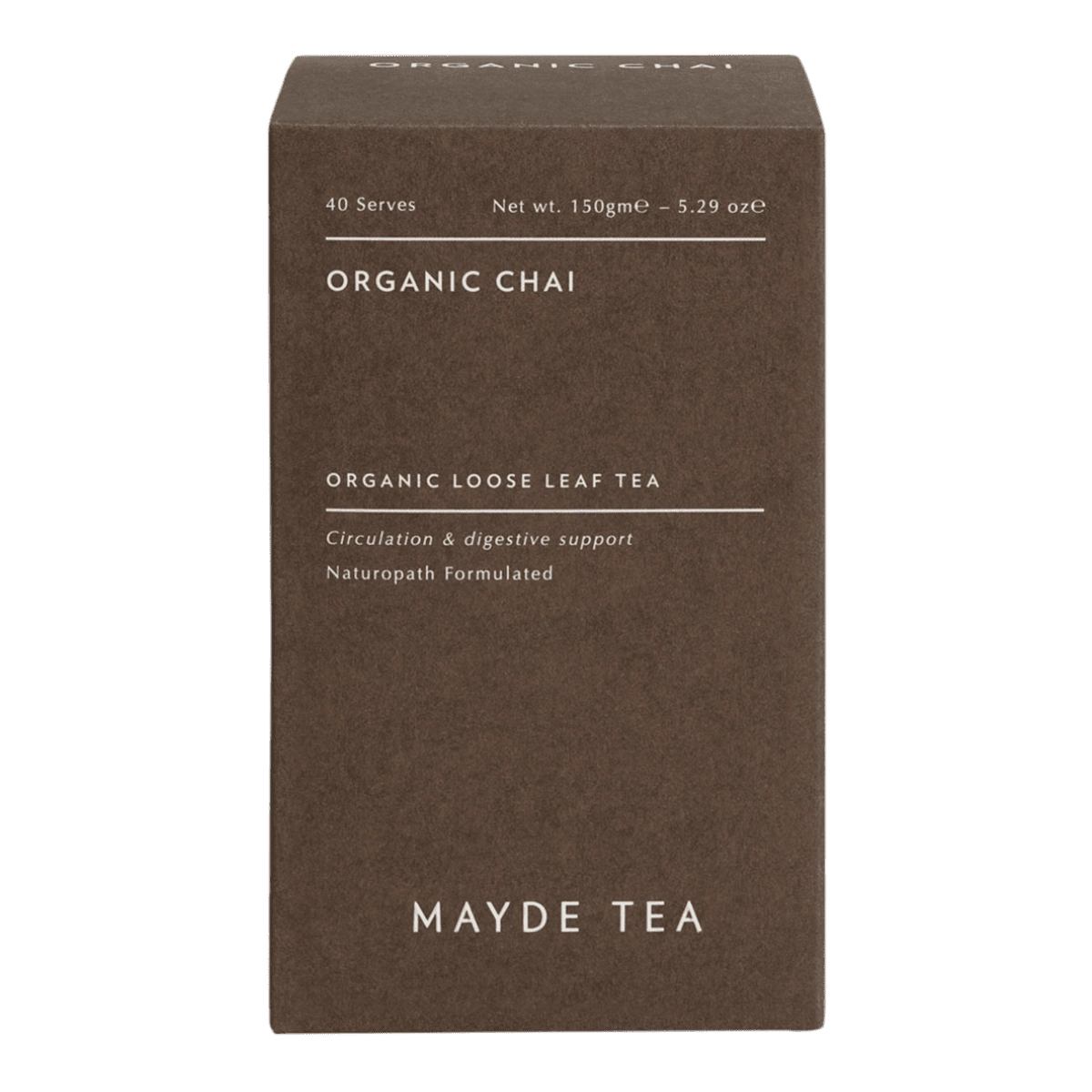 Mayde Tea organic loose leaf tea package on a white background