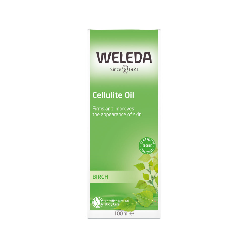 Weleda Cellulite Oil packaging on a white background