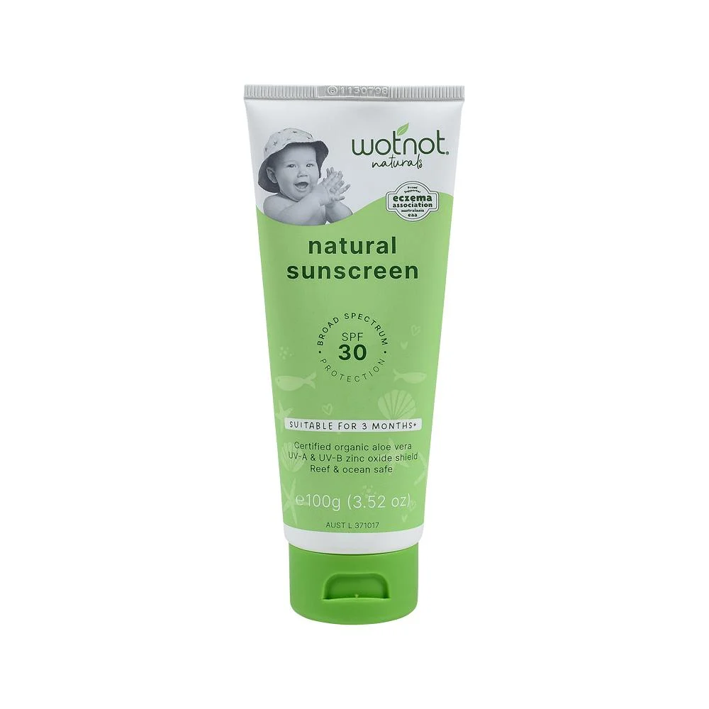 image of Wotnot Natural Sunscreen 30 SPF 100g on white background