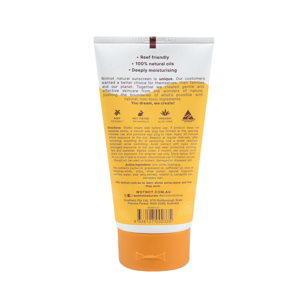 image of Wotnot Natural Sunscreen 30 SPF 150g on white background