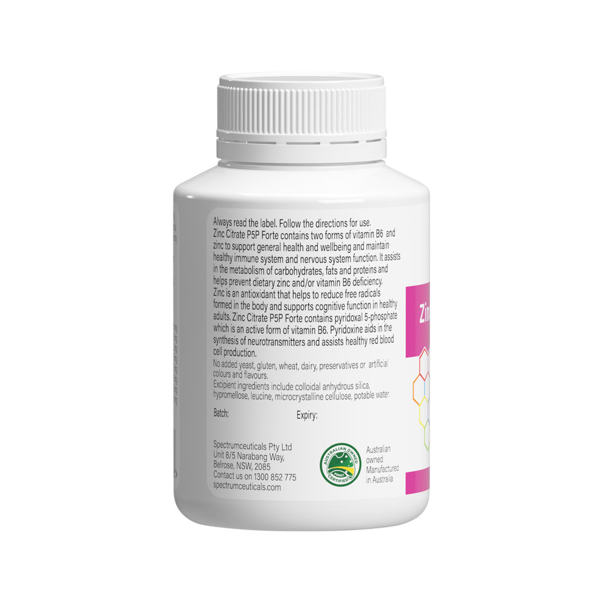 image of Spectrumceuticals Zinc Citrate P5P Forte 90c on white background