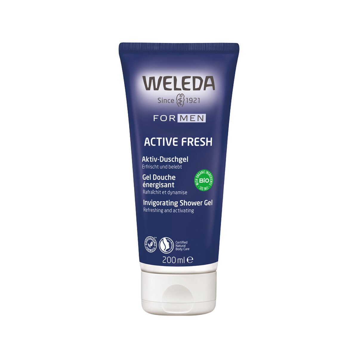 image of Weleda For Men Active Fresh Invigorating Shower Gel 200ml on white background