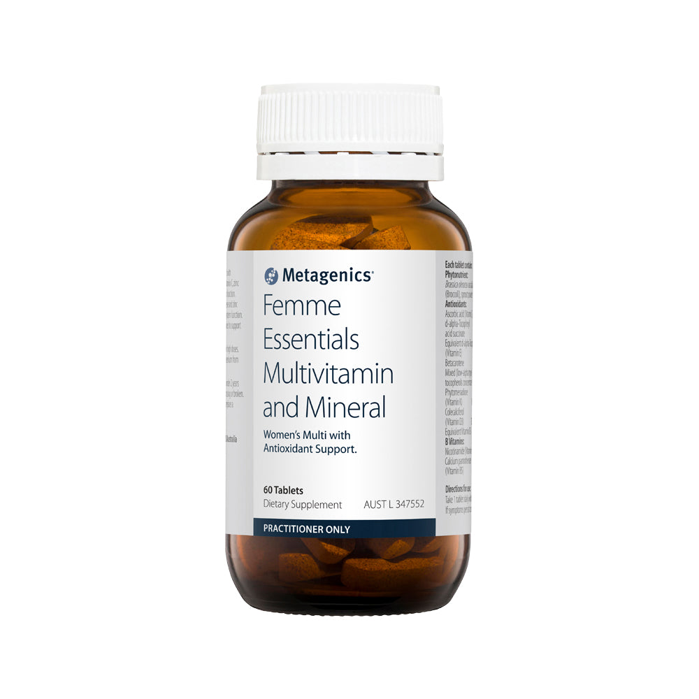 image of Metagenics Femme Essentials Multivitamin and Mineral 60t on white background