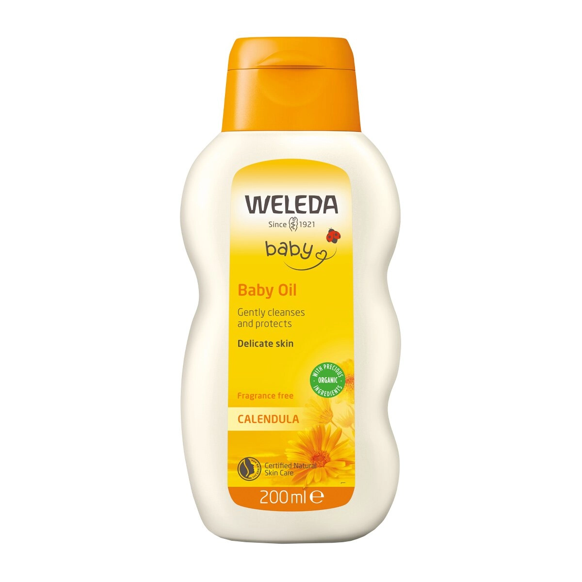 image of Weleda Baby Organic Baby Oil Calendula 200ml on white background
