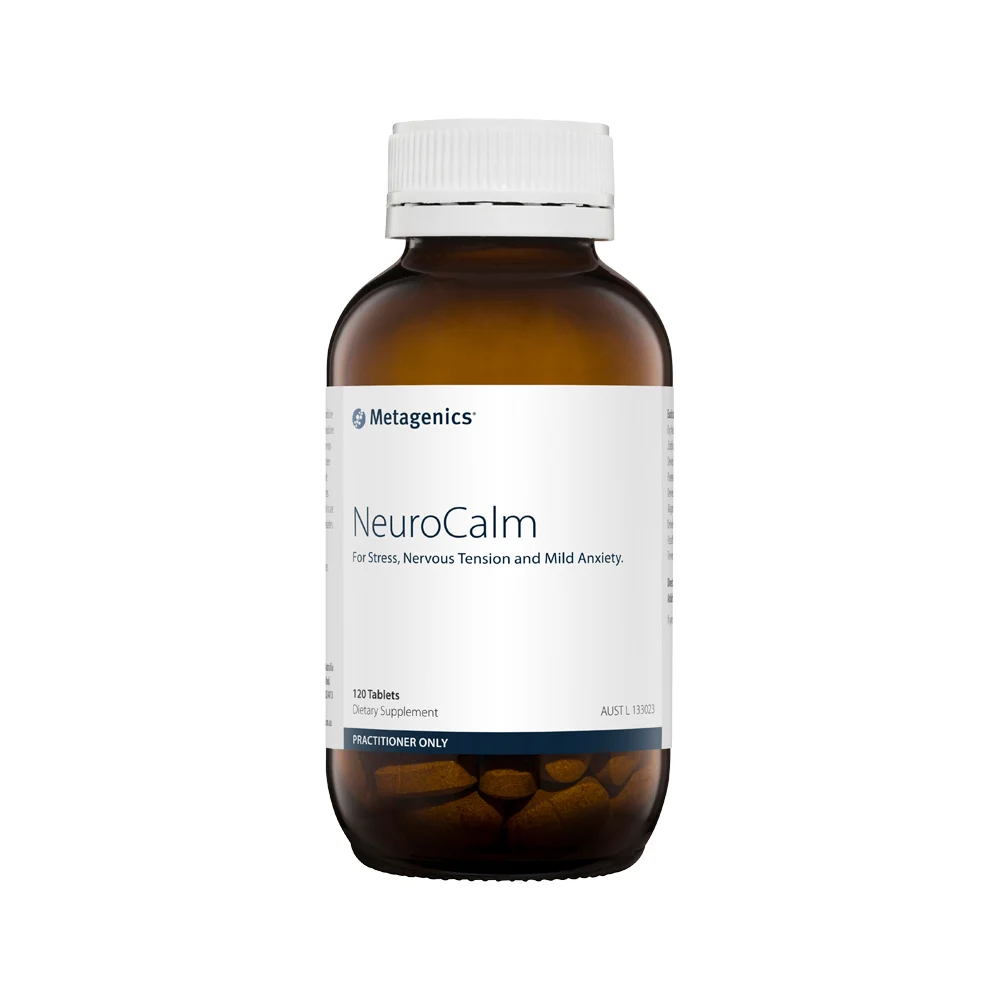 image of Metagenics NeuroCalm 120t on white background
