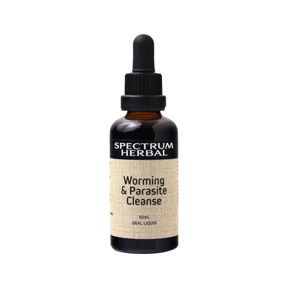 image of Spectrum Herbal Worming & Parasite Cleanse Oral Liquid 50ml on white background