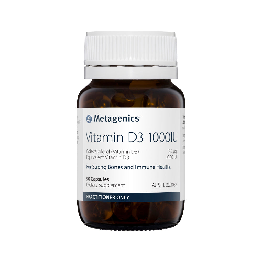image of Metagenics Vitamin D3 1000IU 90c on white background
