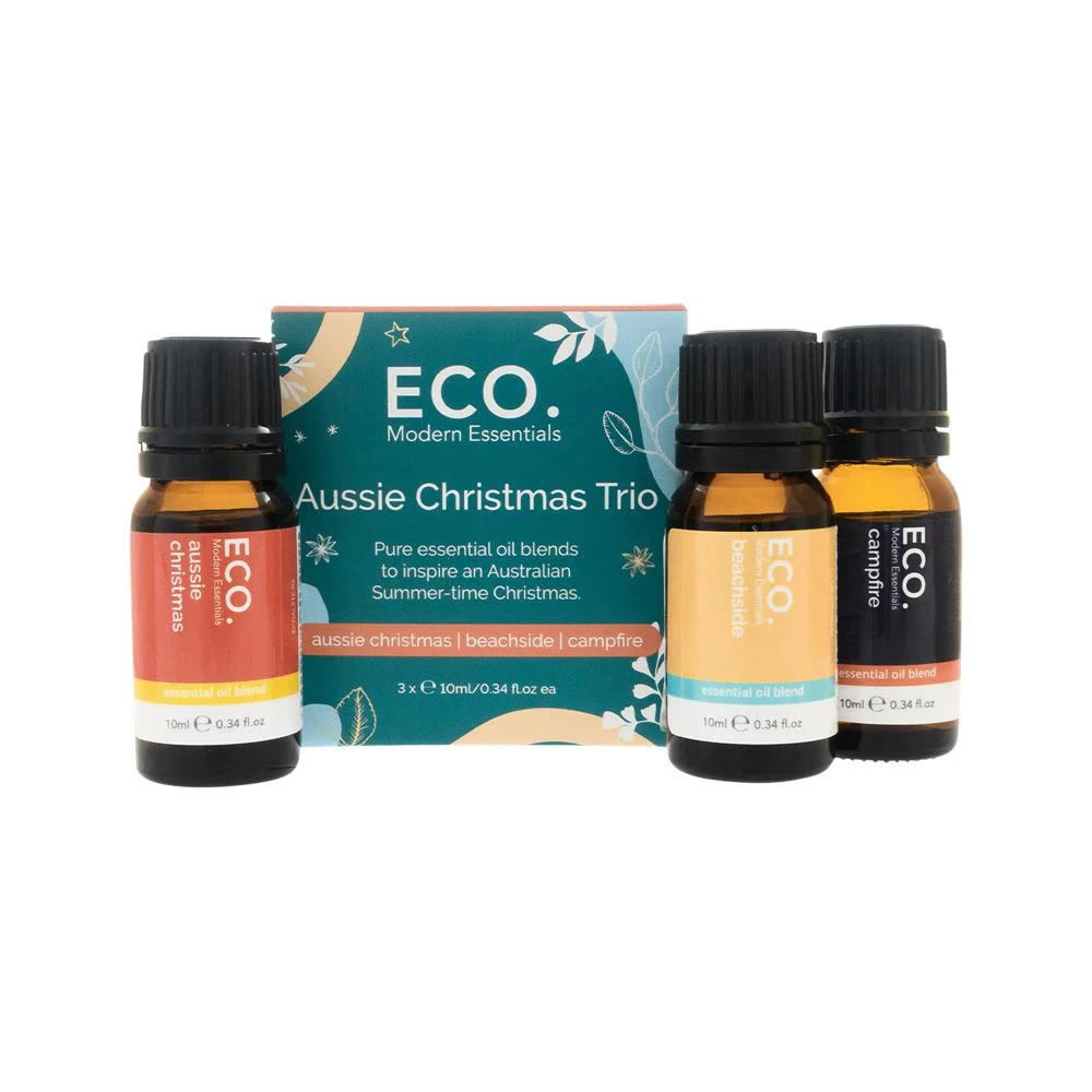 image of Eco. Modern Essentials Essential Oil Trio Aussie Christmas 10ml x 3 Pack on white background
