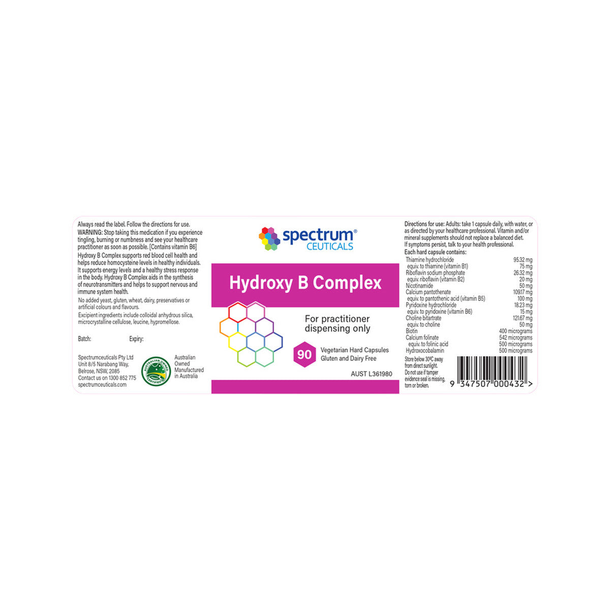 image of Spectrumceuticals Hydroxy B Complex 90c on white background