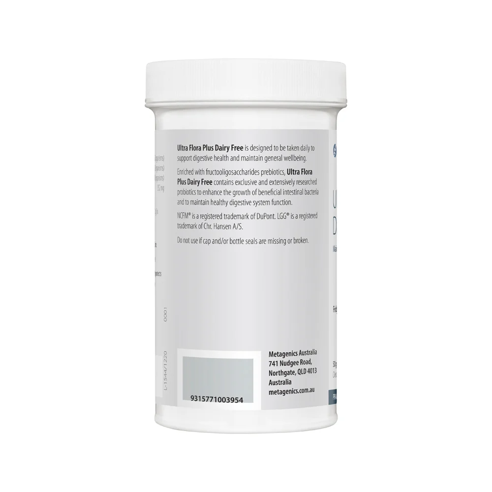 image of Metagenics Ultra Flora Plus Dairy Free Oral Powder 50g on white background