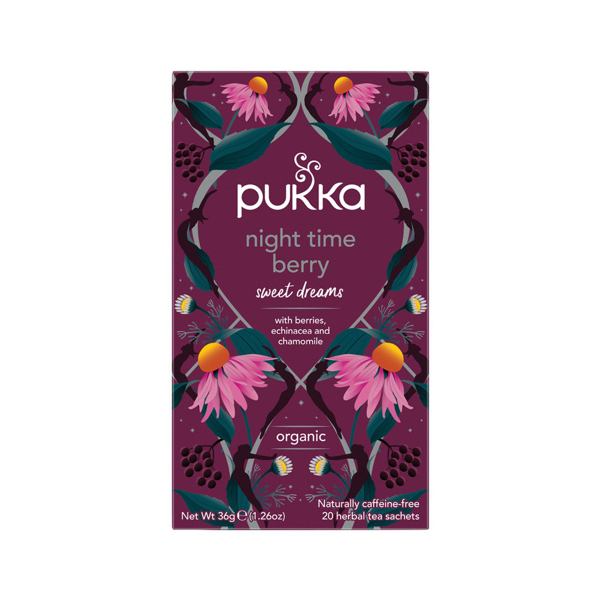 image of Pukka Organic Night Time Berry x 20 Tea Bags on white background