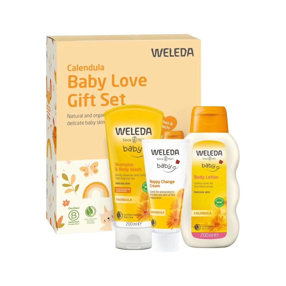 image of  Weleda Baby Calendula Baby Love Gift Setx 3 Pack on white background