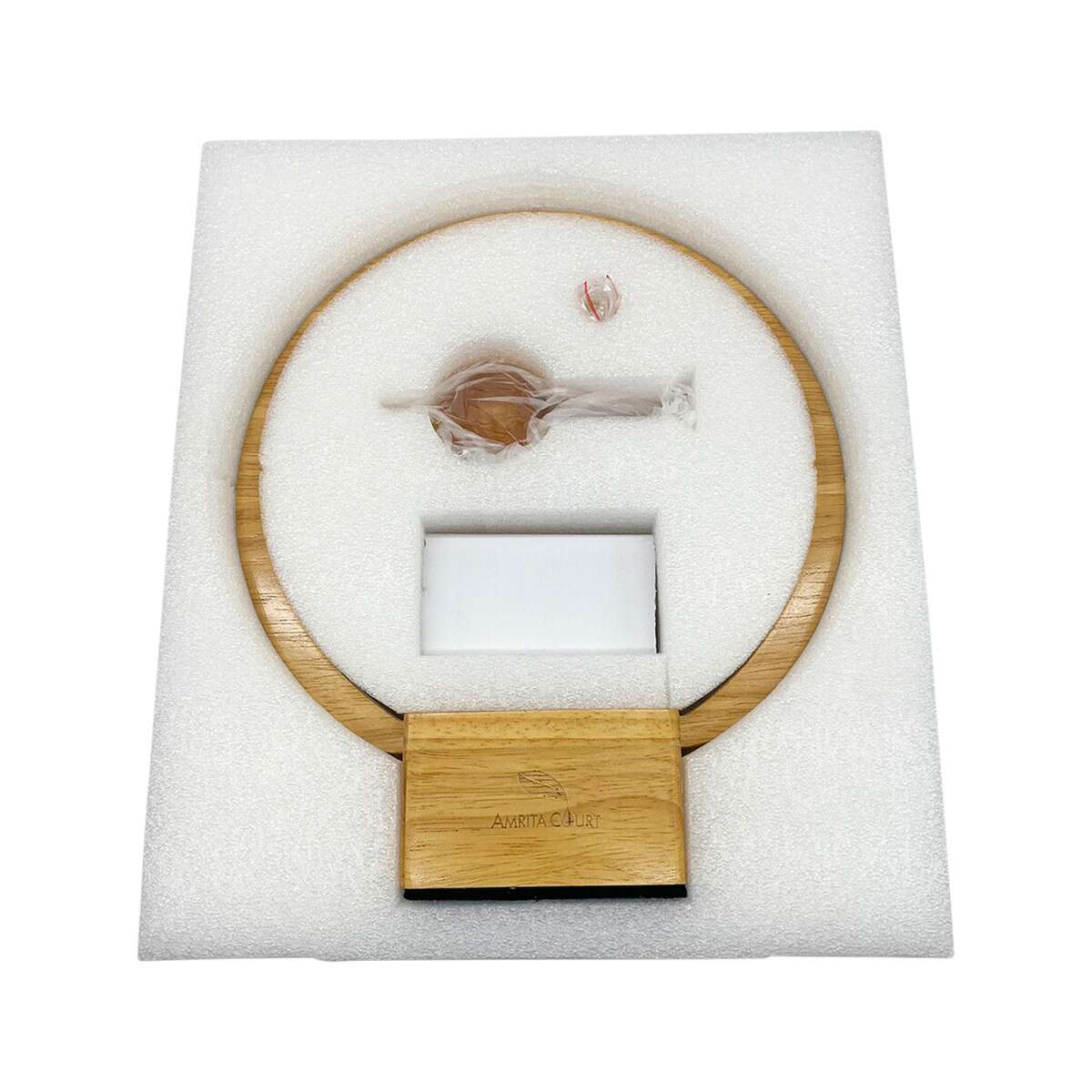 image of Amrita Court Nebuliser (Diffuser) Wooden Base with Ring Light Luna on white background 