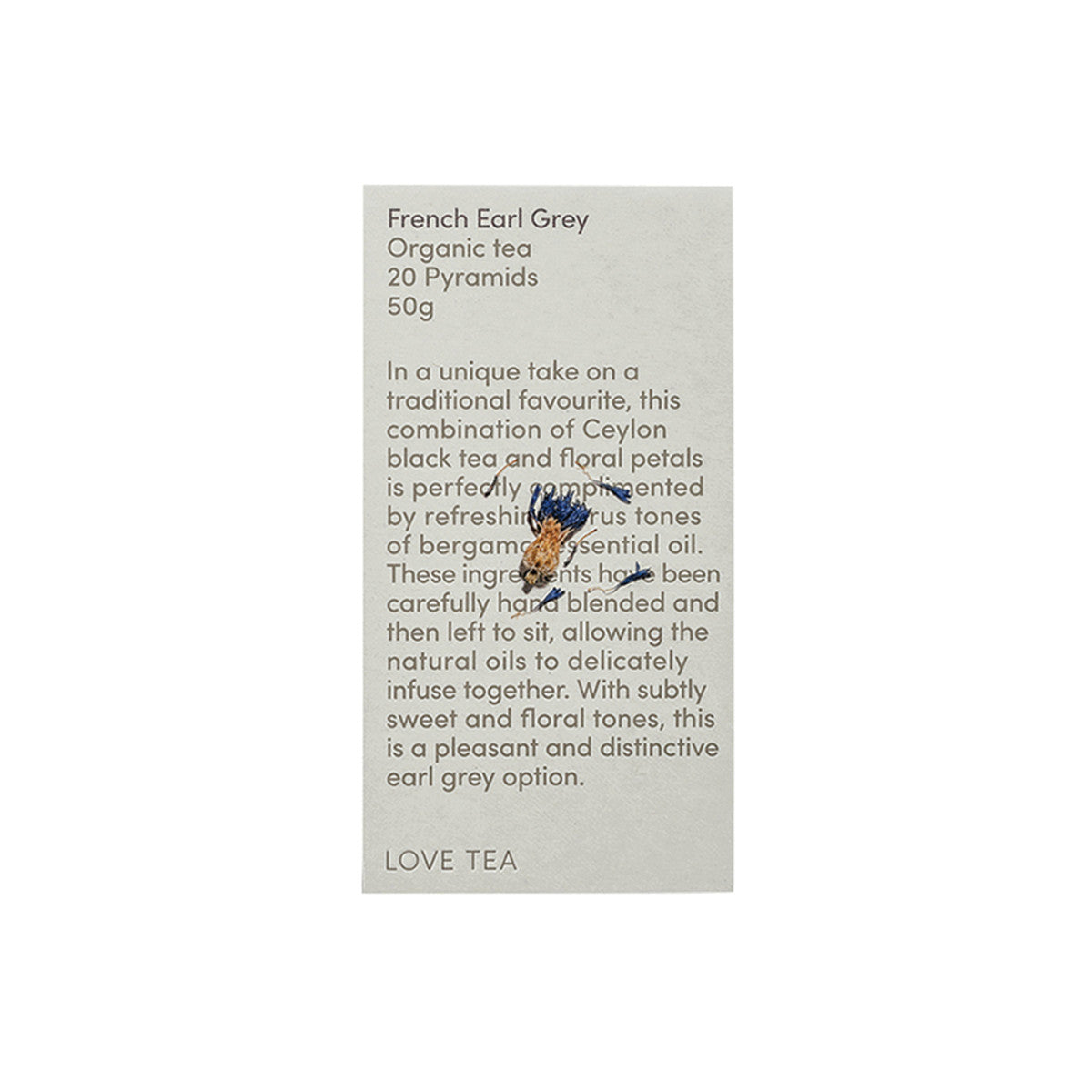 image of Love Tea Organic French Earl Grey Tea x 20 Pyramids on white background