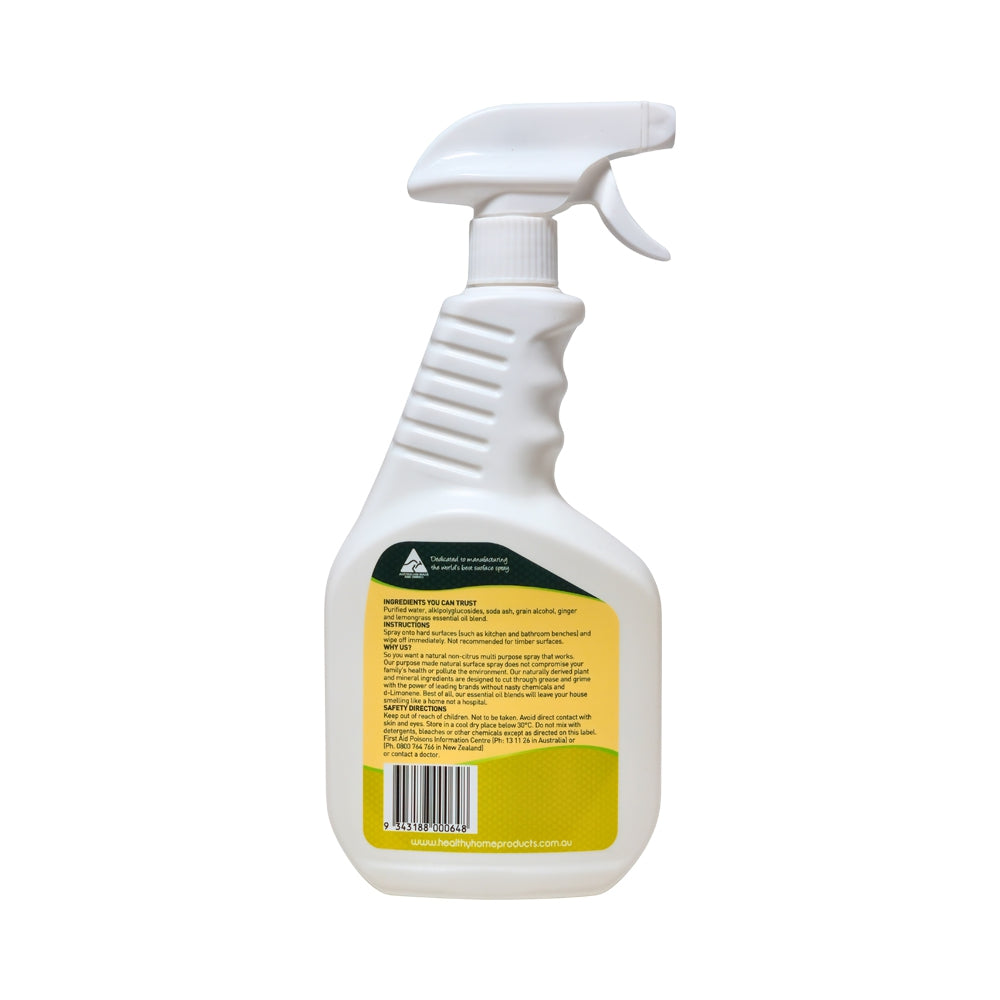 image of ABODE SURFACE SPRAY GINGER & LEMONGRASS 750ML on white background
