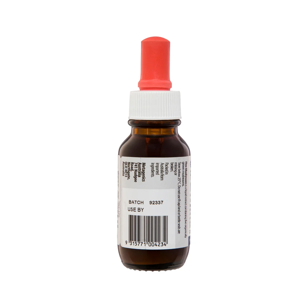 image of Metagenics Five Mushroom Extract Liquid 25ml on white background